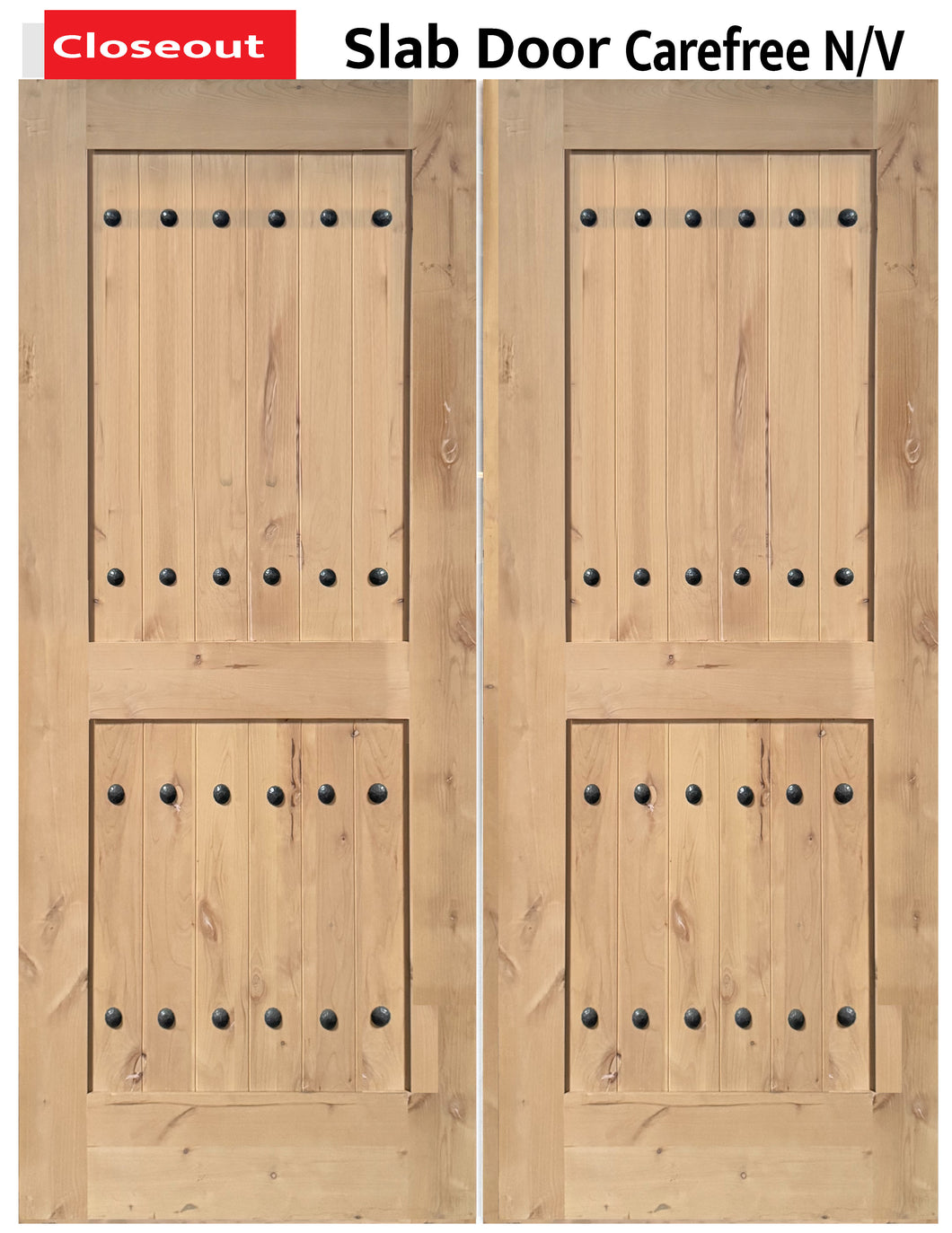 Knotty Alder Wood Slab Door Carefree n/v Exterior Entry – Closeout Sale