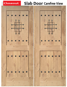 Knotty Alder Wood Slab Door Carefree View Exterior Entry – Closeout Sale